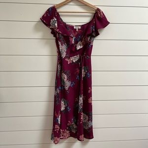 MONTEAU Floral Wrap Dress - Size L
